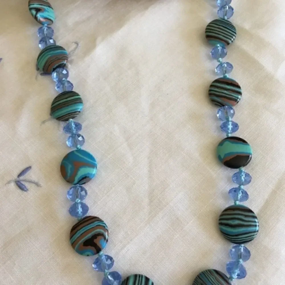 𝅺howlite blue gem stone necklace blue crystal necklace, blue turquoise necklace